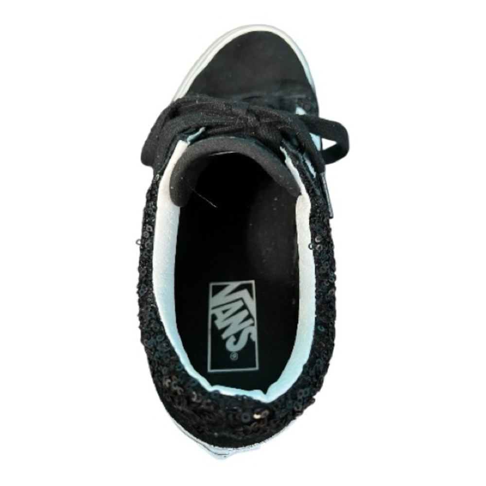 Vans Old Skool Sequins Black and White Tennis Shoes Size 10 - Picture 13 of 16